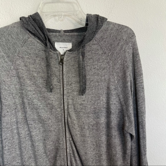 Billy Reid Linen Front Zip Hooded Jacket - Picture 5 of 7